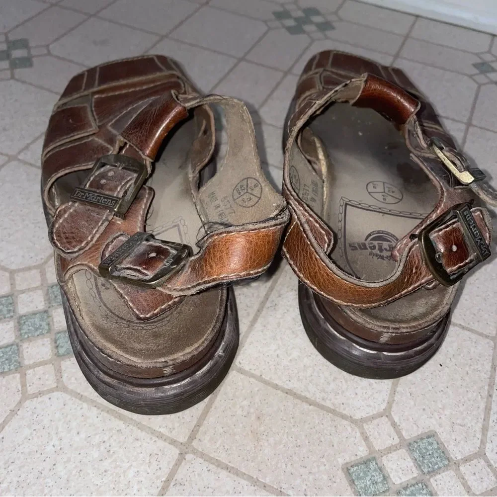 Dr. Martens 8577 Vintage England Fisherman Sandals Brown Leather Men US 9